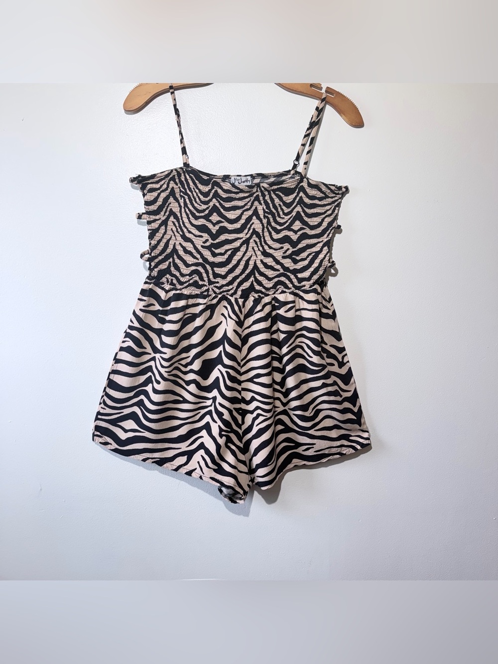 J for Justify Black & Cream Zebra-Print Romper